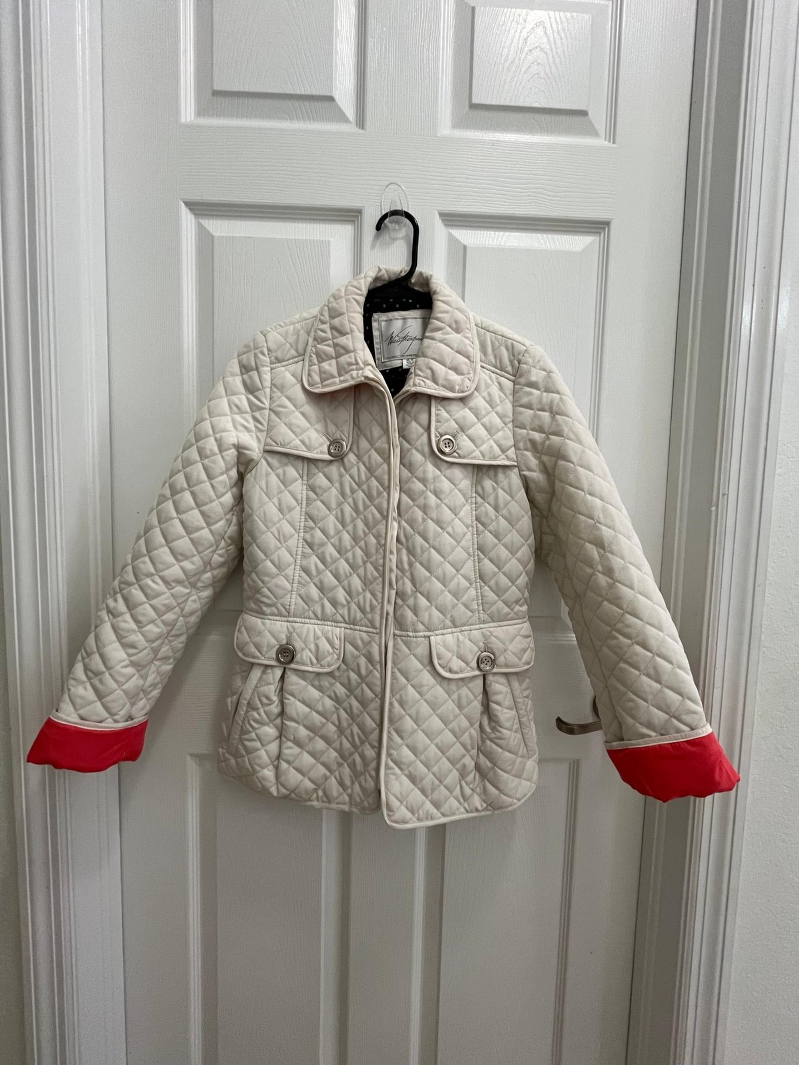 quilted jacket off white color