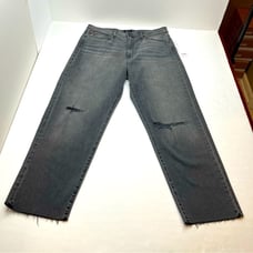 Hudson Jeans Kass High Rise Straight Leg Ankle Distressed Grey Gray Women 31 NEW