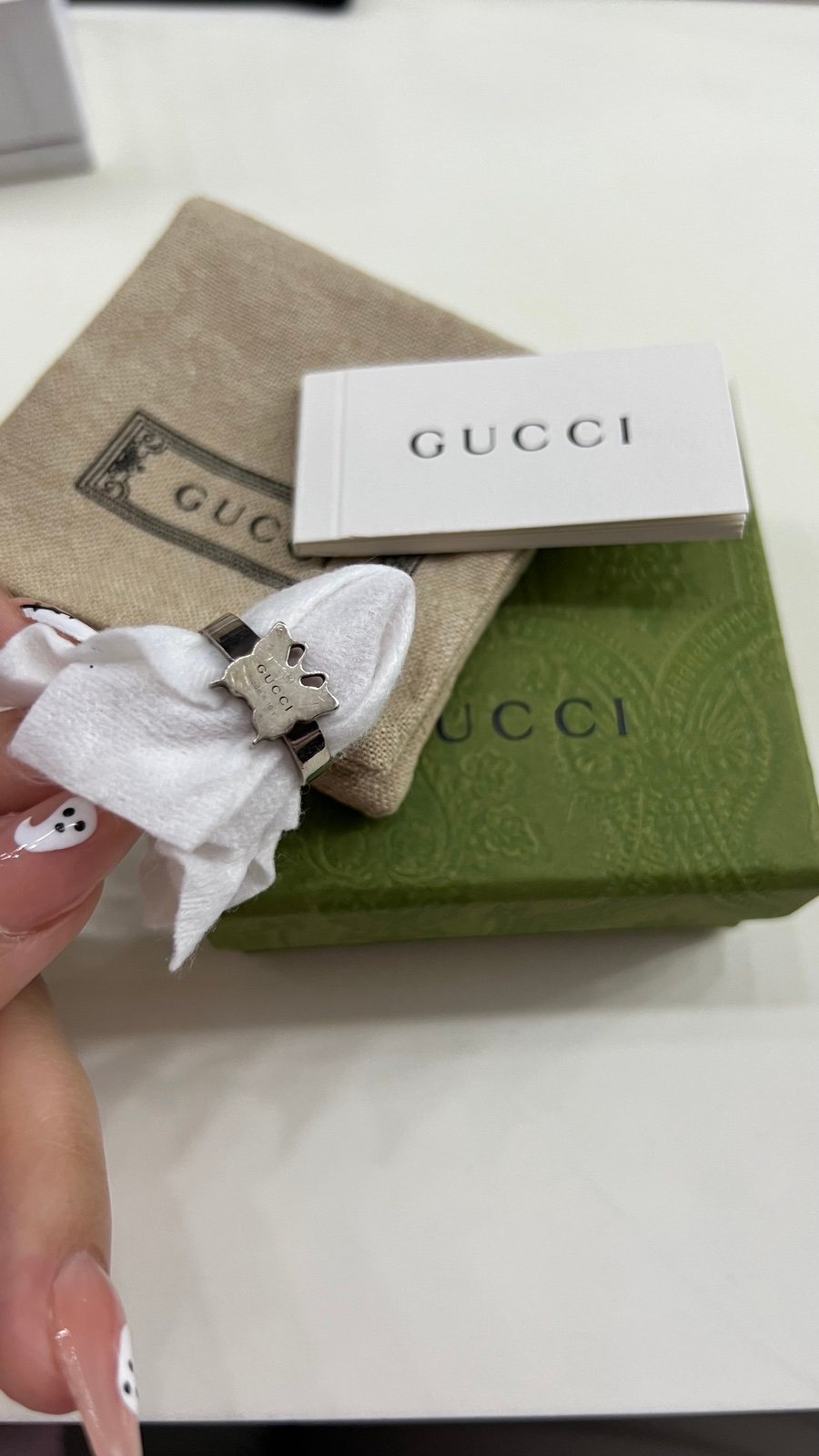 Gucci sterling silver butterfly ring