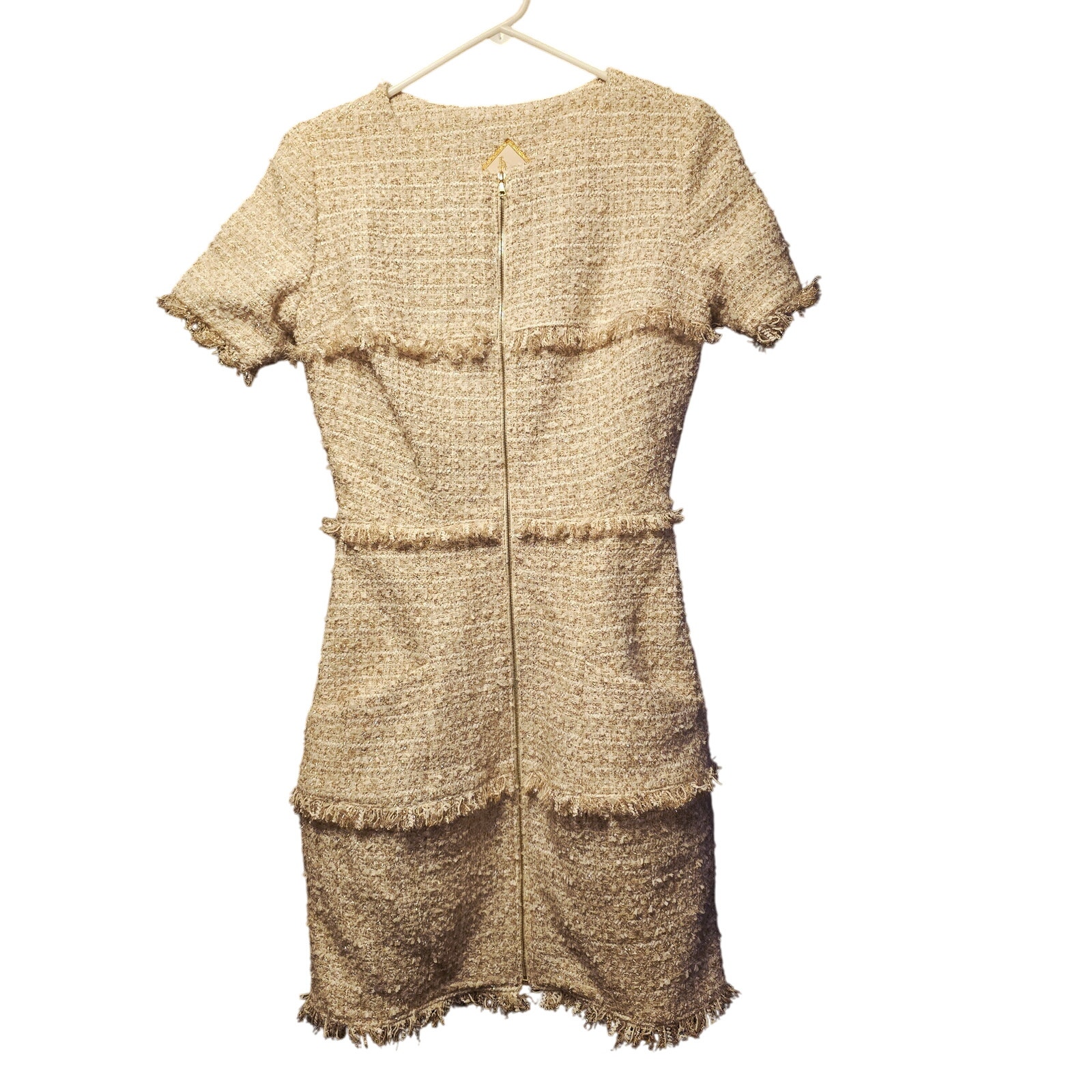 Luba by hannah payne sparkle tweed zip front tiered dress