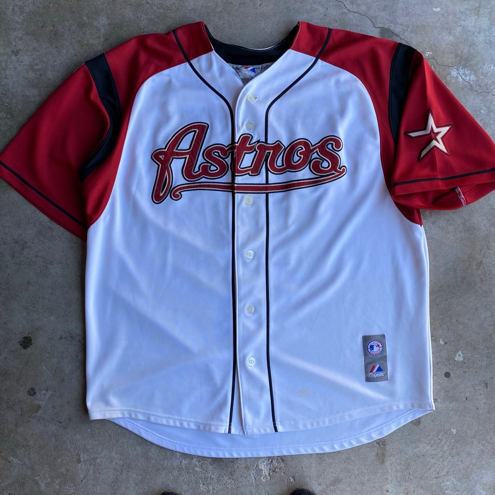 Vintage Houston Astros majestic Lance Berkman Sewn White Unisex Jersey Size XL