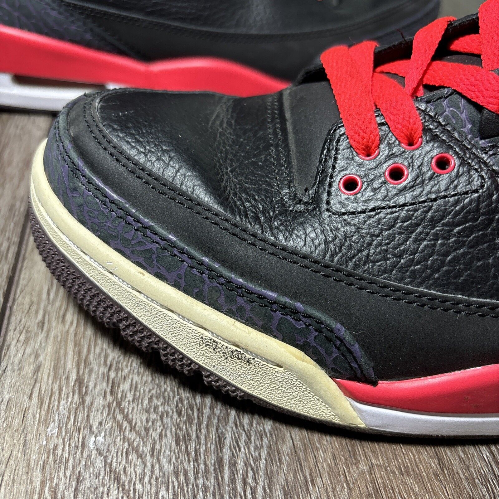 2012 Nike Air Jordan Retro 3 Crimson Black Red Purple Size 9