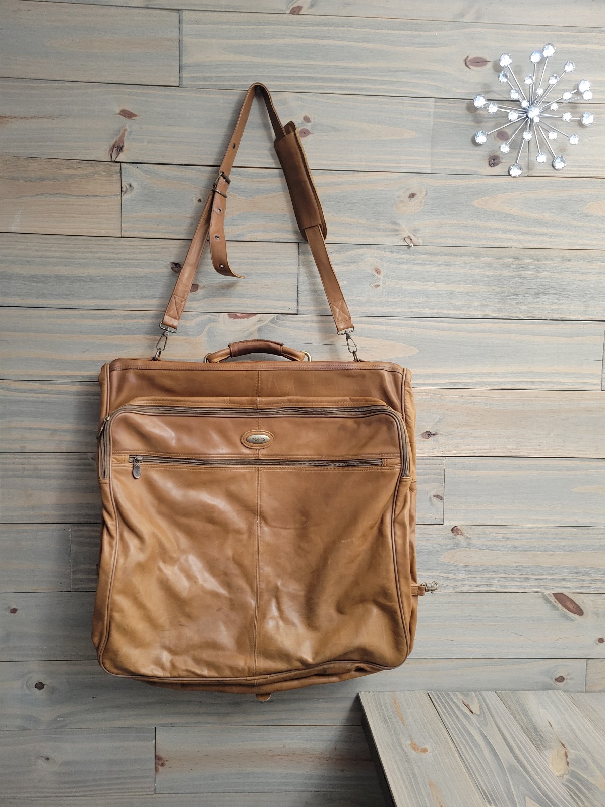 Rare Find POP'S Vintage Hanging Garment Travel Bag Fold Luggage Business Carryon