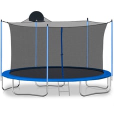12FT Trampoline with Enclosure Net & Basketball Hoop