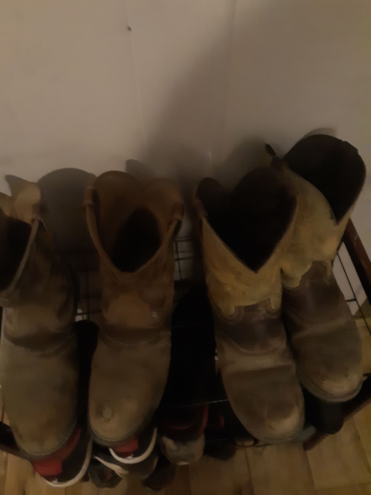 One pair of Justin size 11 steel toe and