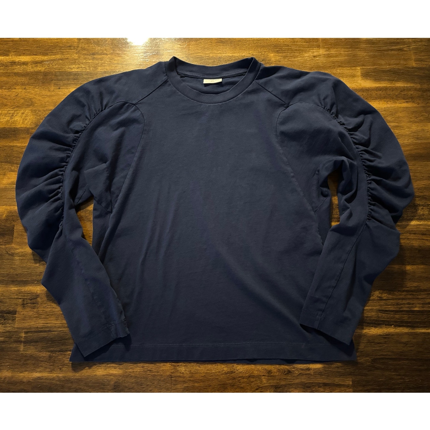 Dries Van Noten Women’s Large Top Puff Voluminous Long Sleeve Crew Neck Cotton