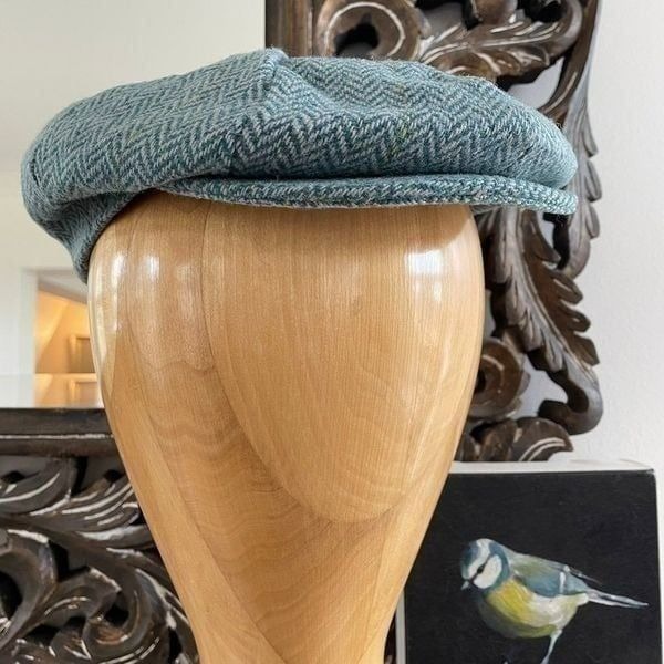 Vintage Glen Eske Donegal Tweed Newsboy Hat Wool S