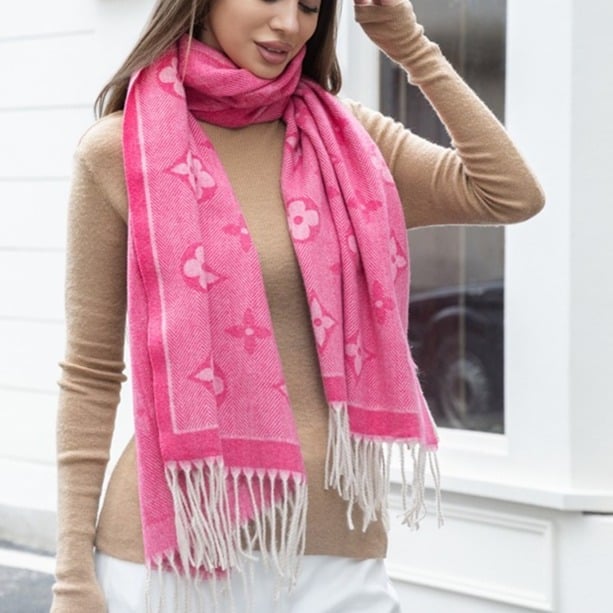 NWT Luxe Geometric Print Fringe Oversized Scarf - 4 Colors!