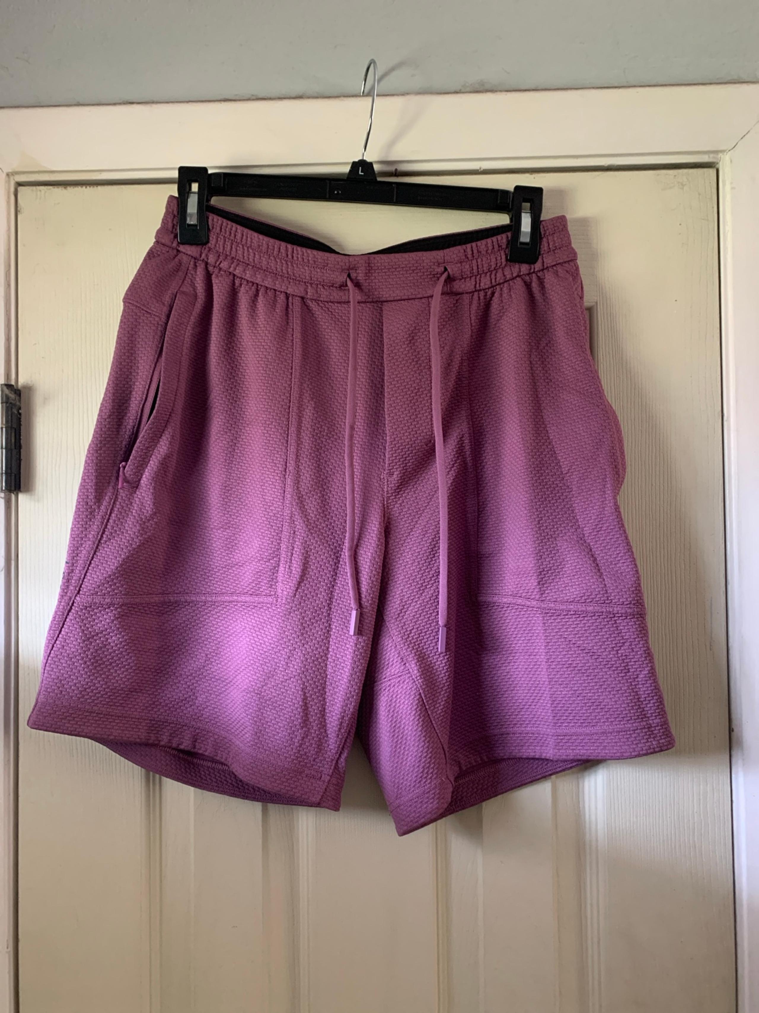 Mens small Lululemon shorts, purple, unlined, elastic waist
