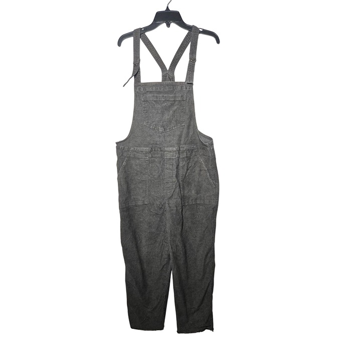 Aerie Womens Gray Werk & Play Corduroy Overalls Size Large Fall Casual Utility