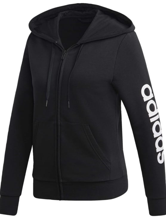 Adidas Women's Essentials Linear Hoodie Black/ White, Medium - NWT