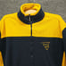 Cheneral Mens West Virginia Mountaineers Fleece Jacket Blue Yellow Small Vintage