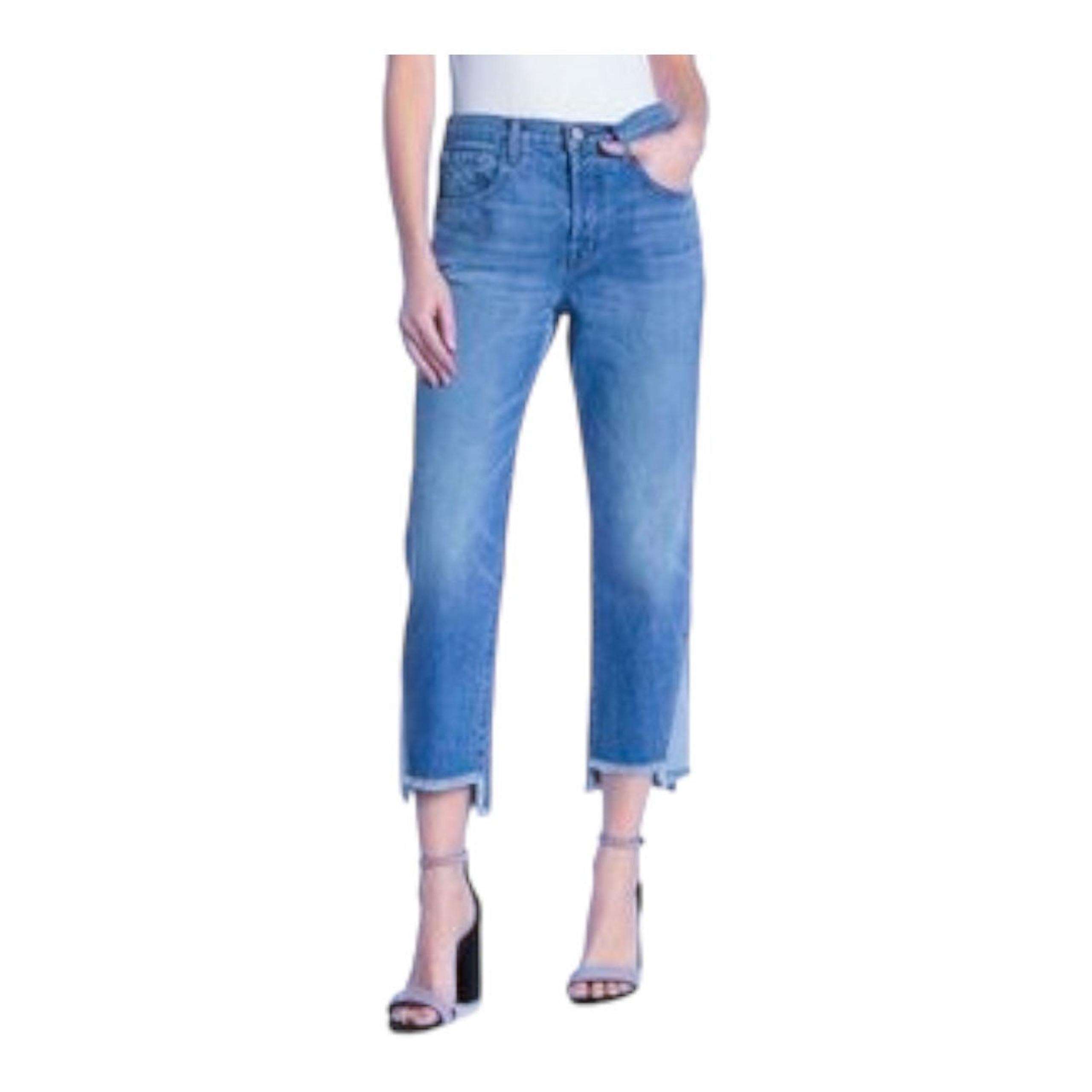 J Brand Womens Jeans size 6 Medium Wash Frayed Hem Capris Cropped Cotton Blend