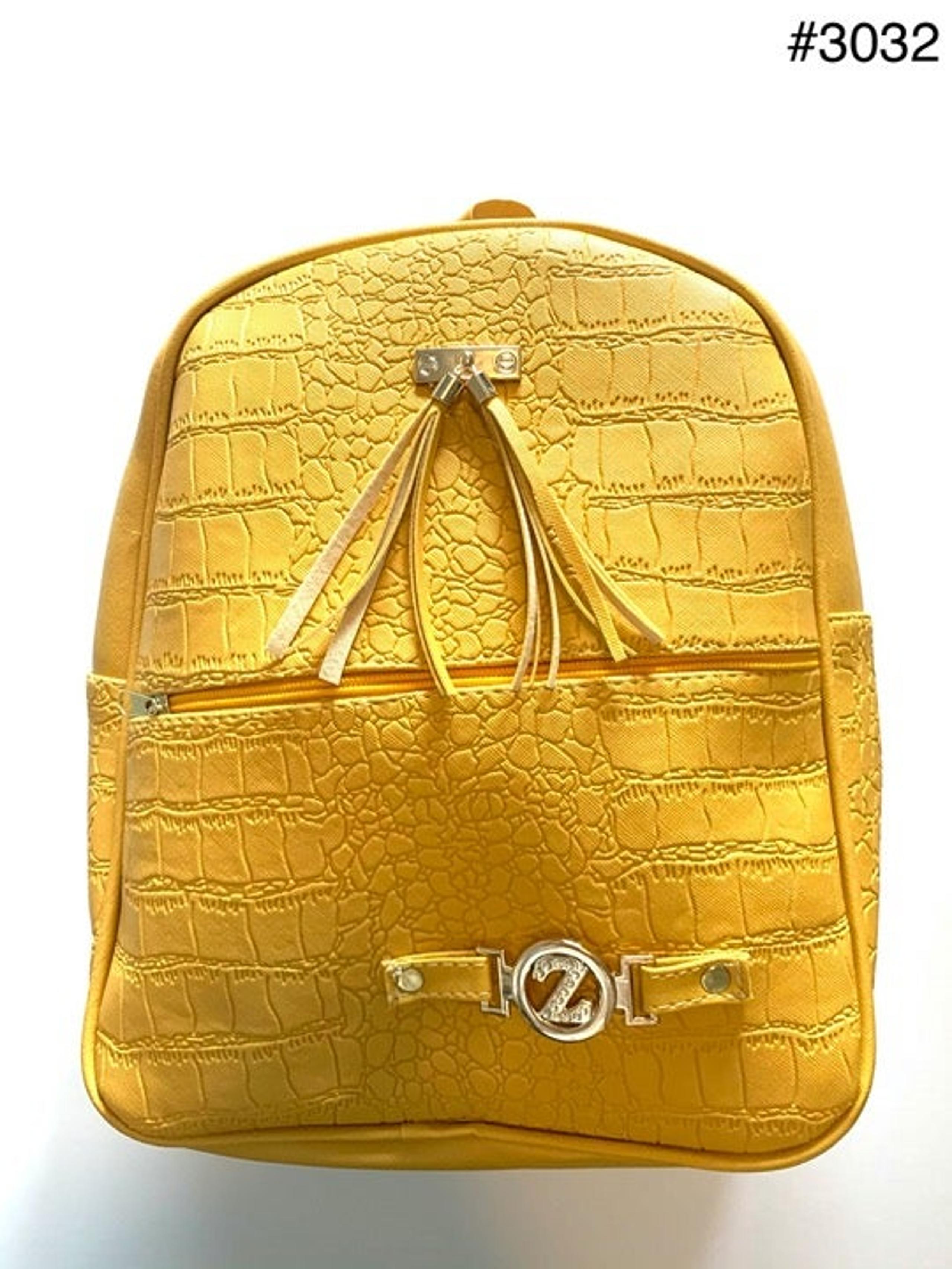 Yellow backpack purse