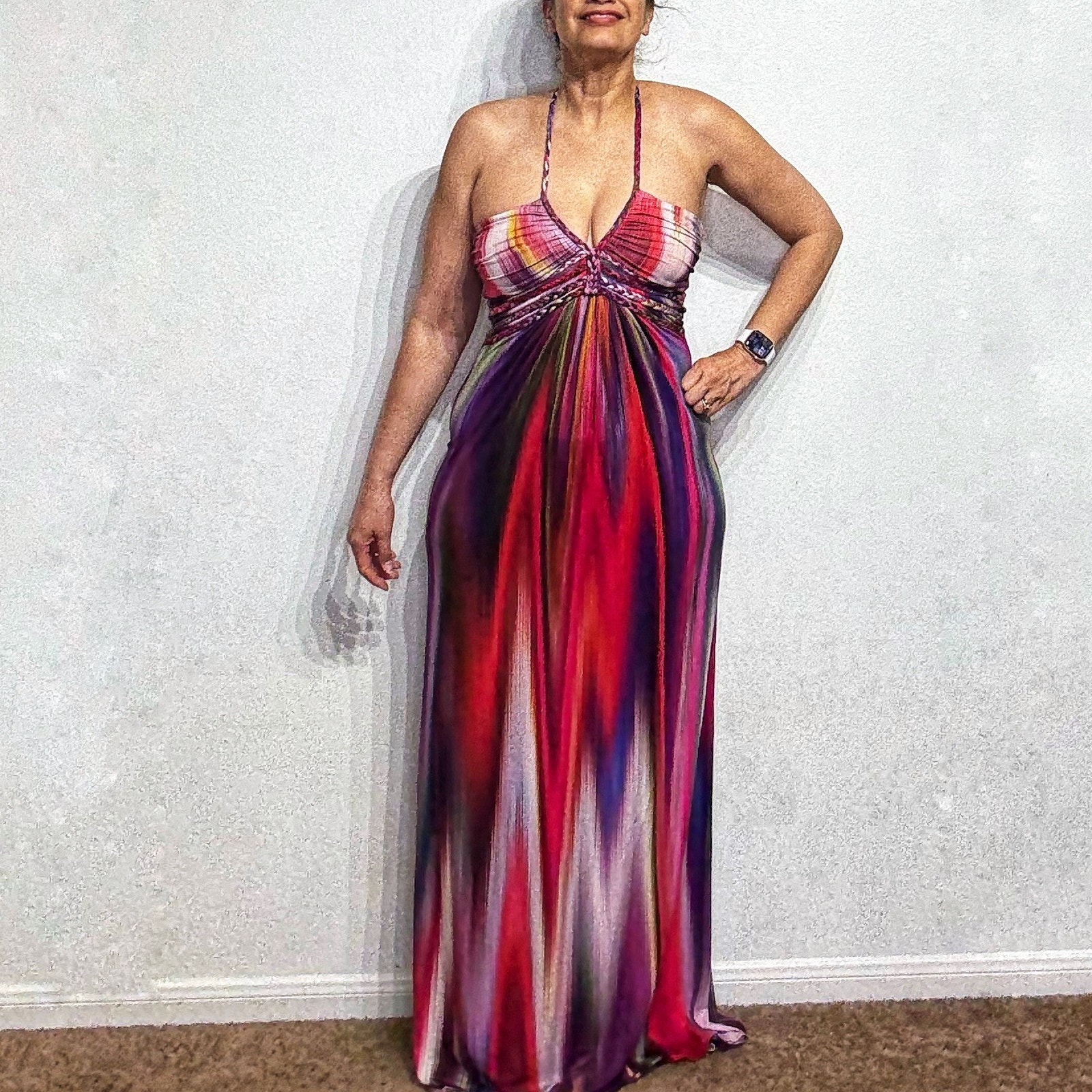 REVOLVE Sky Purple Jolima Braided Halter Maxi Dress Sz M