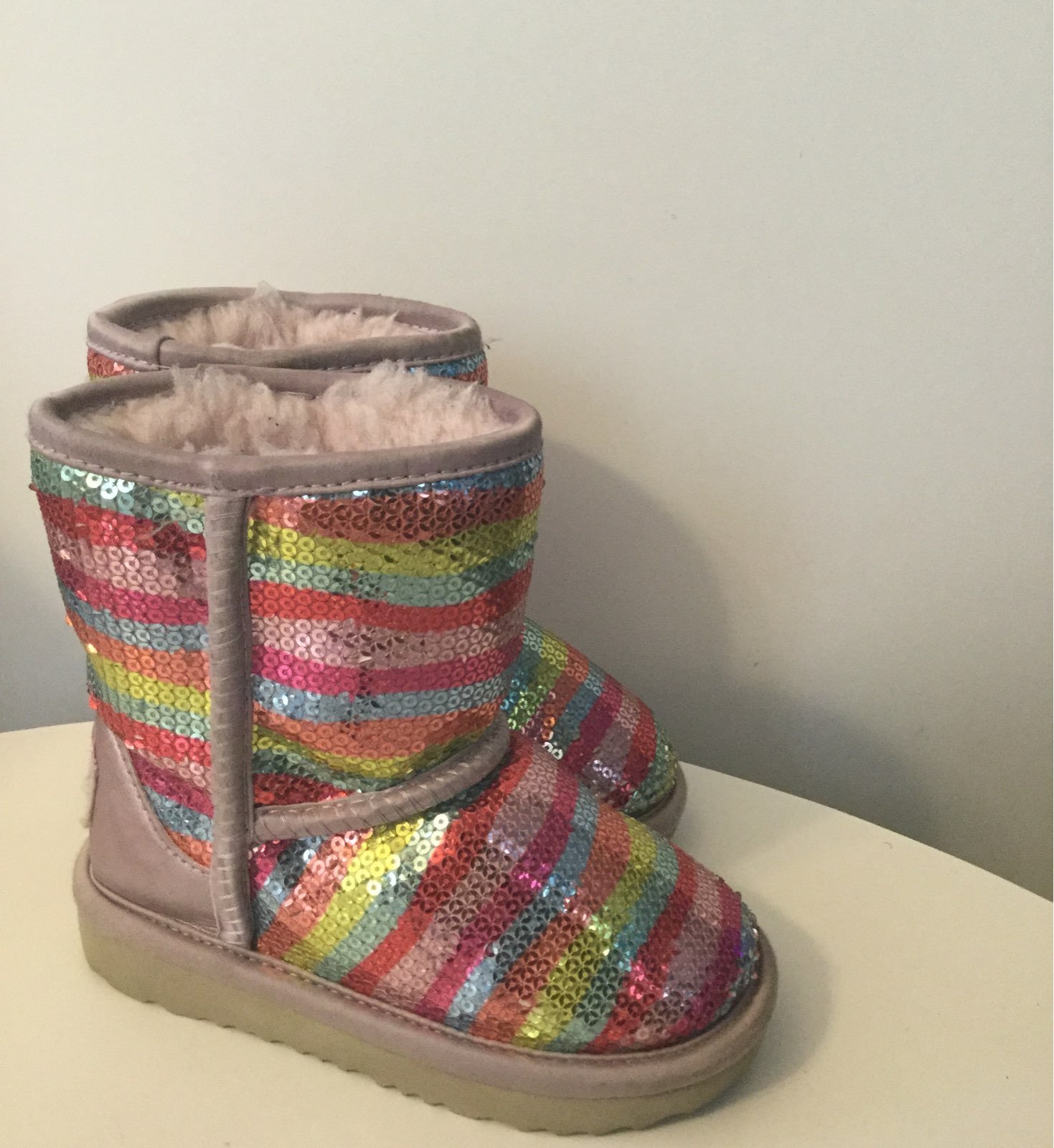 Silver Sequin Boots size 3