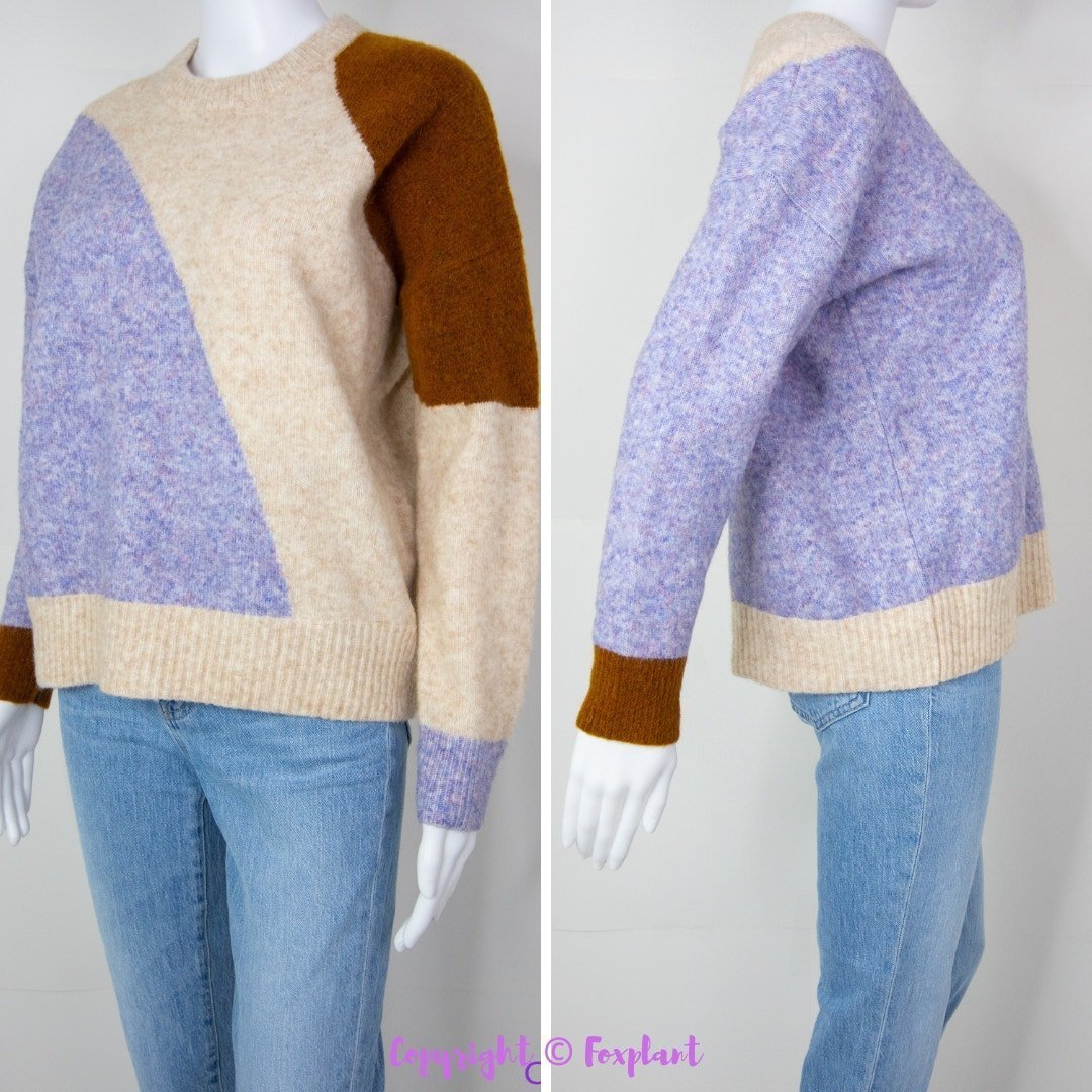 NEW Madewell Cedarbrook Pullover Sweater in Colorblock, S
