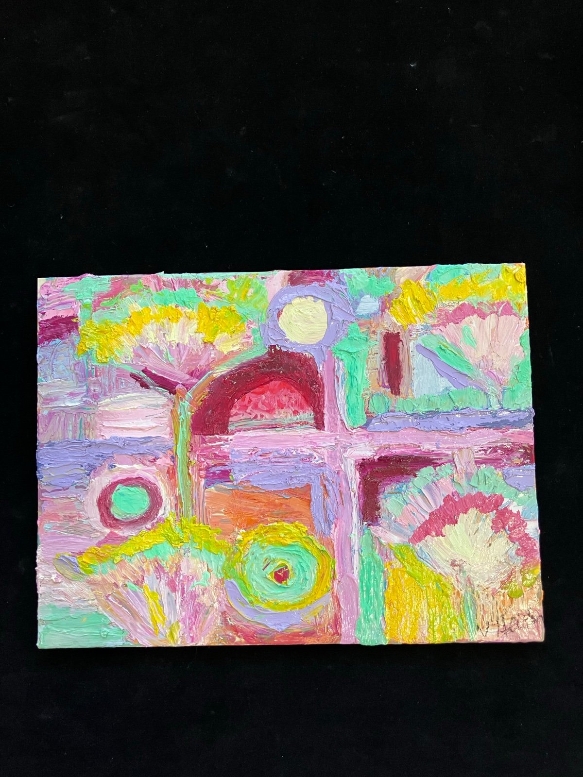 “Pink Alchemy ” An Original Oil Painting 12”x9” xOn Artist Board. OOAK