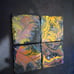 STUNNING Saatchi Artist Preston Smith Inspired 4 x4 Abstract 4 Glass Coasters.