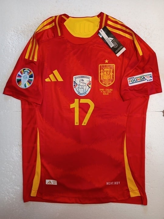 Nico Williams Jr. Spain 2024 Euro Final Match Red Home Soccer Jersey 2024-2025