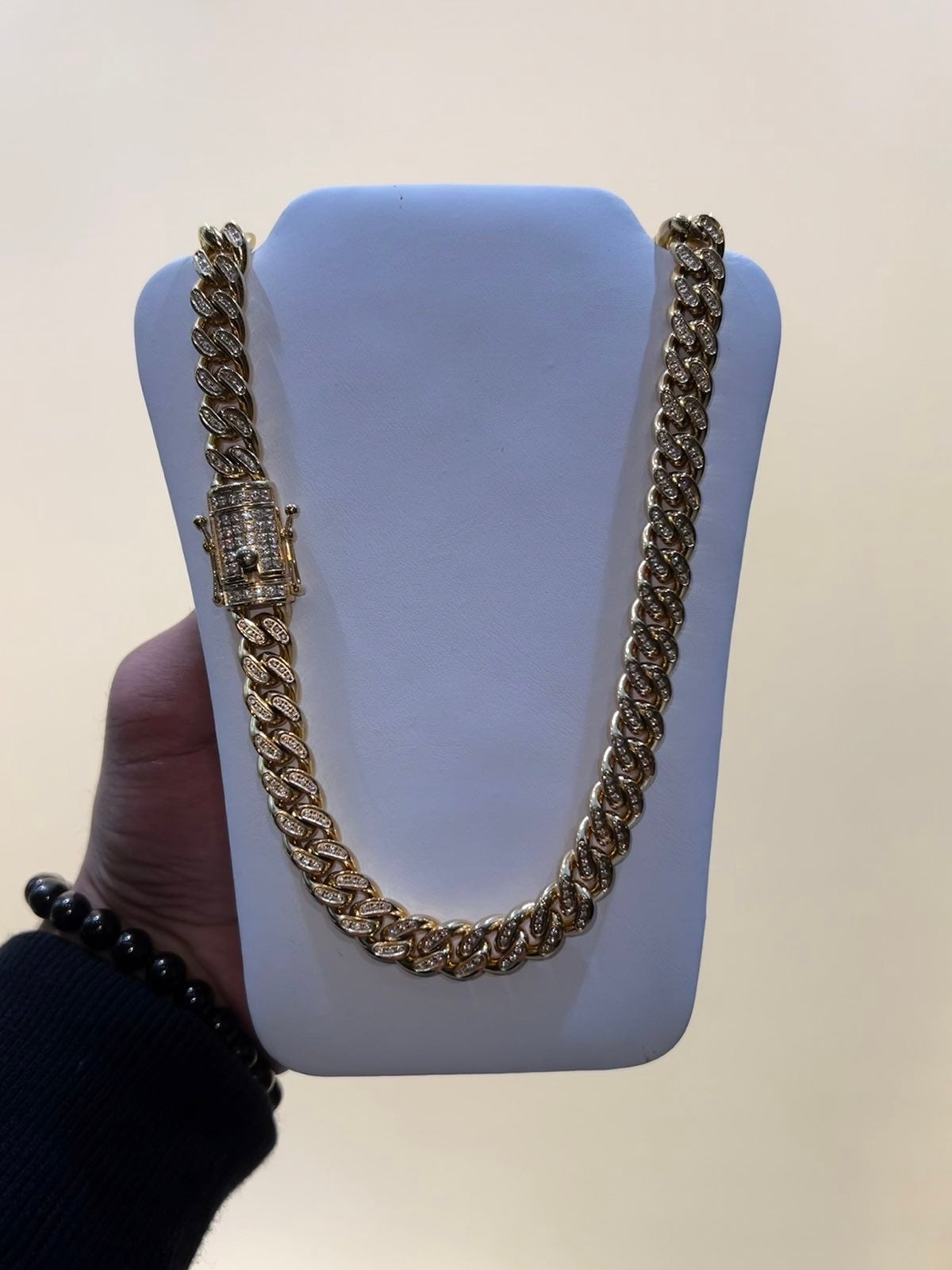 10k Gold Cuban Link Chain plated 18in with big clasp