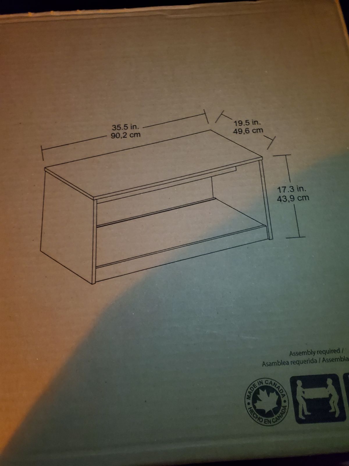 Expresso color coffee table still in the box
