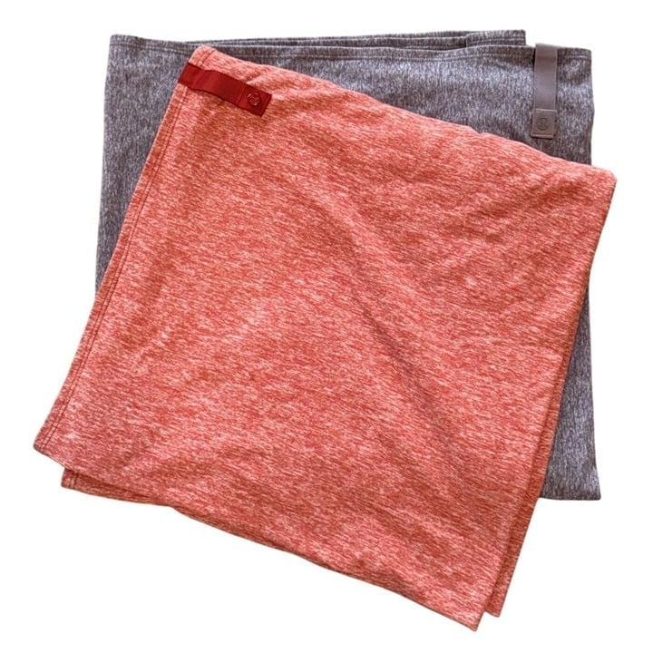 Lululemon Vinyasa Infinity Scarf Wrap, Bundle of 2 Purple/Orange, Snap Closure /