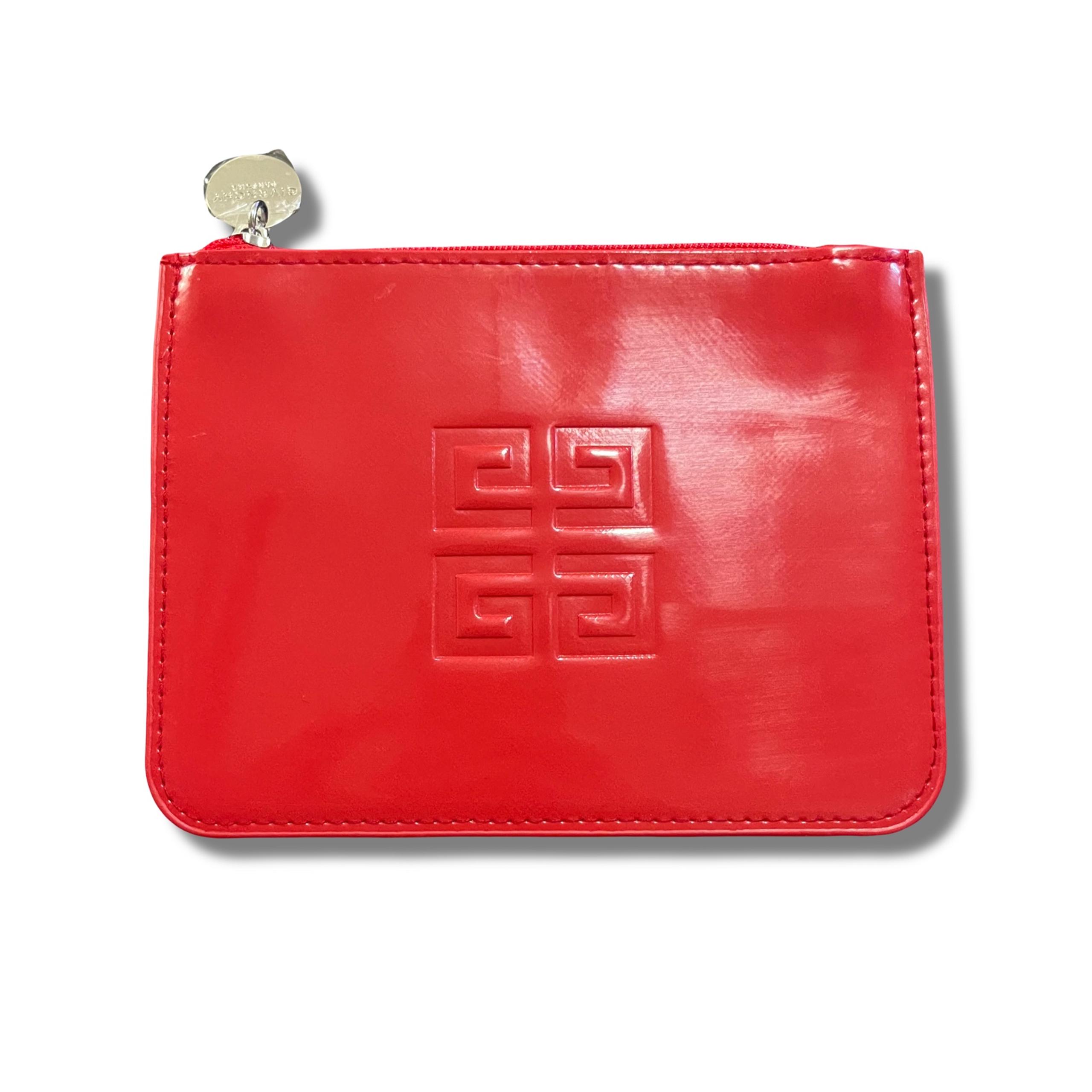 ✨Givenchy✨ NEW Red Patent Faux Leather Parfums Cosmetic Toiletry Pouch Anagram