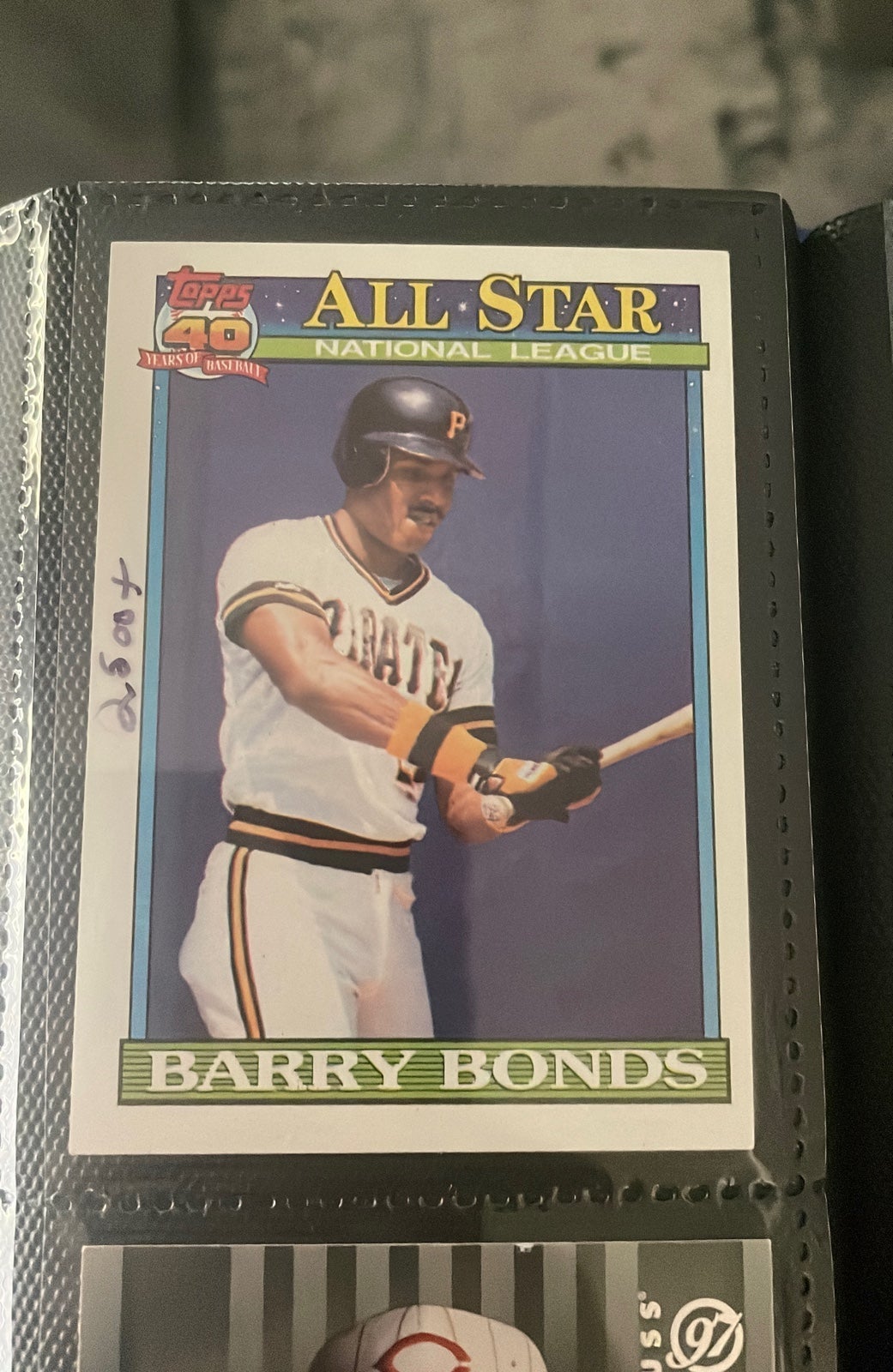 Tops Barry bonds all star 40 years- message to discuss price