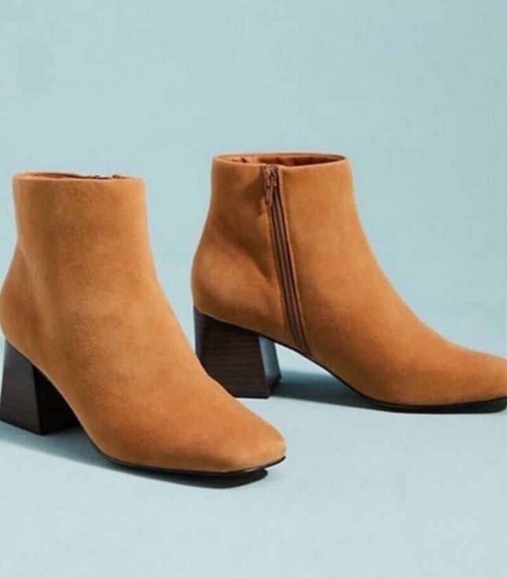 NEW Faryl Robin | Anthropologie Vail Suede Camel Ankle Boots 7.5