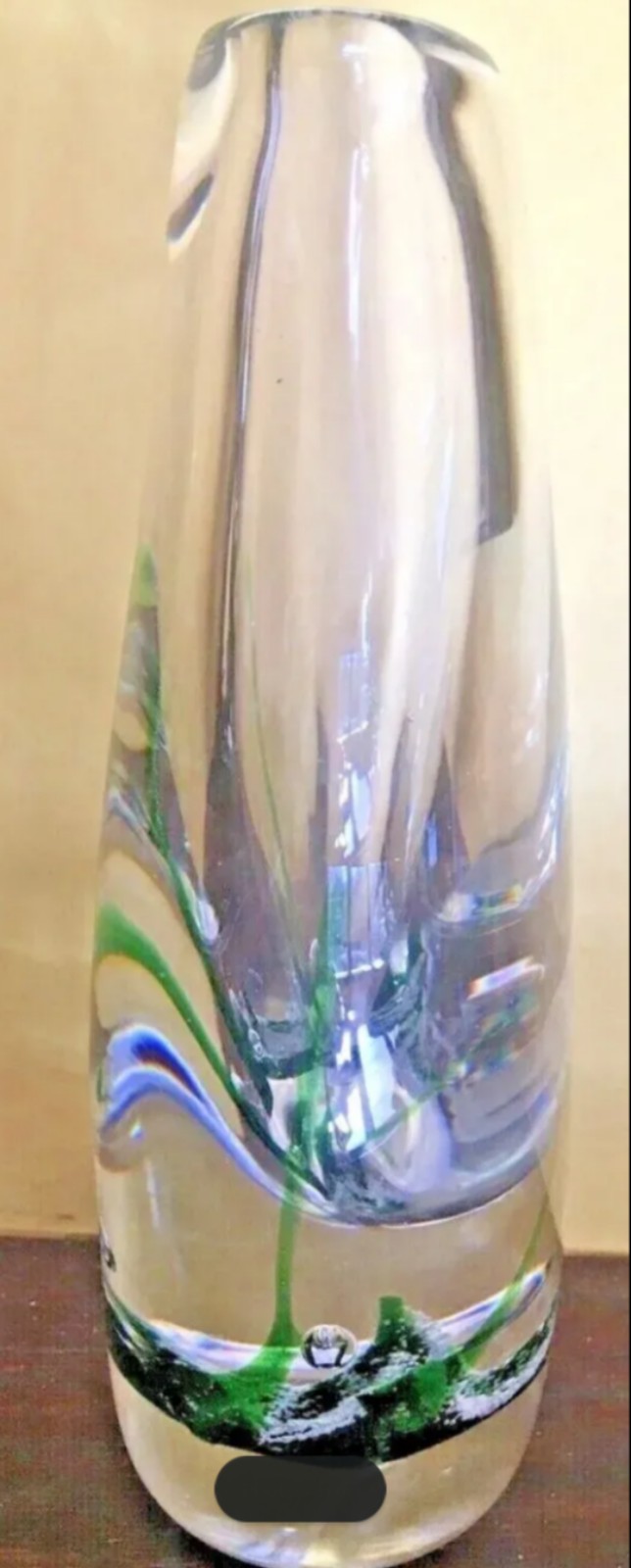 mid century modern kosta art glass fish vase