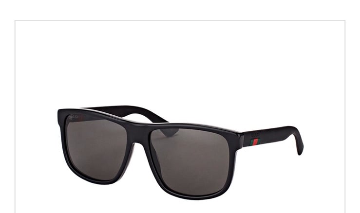 Gucci mens wayfarer Sunglasses, GG0010S - BLACK/GREY
