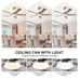 52 Inch Ceiling Fans with Lights and Remote,Low Profile Modern Ceiling Fan