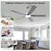 52 Inch Ceiling Fans with Lights and Remote,Low Profile Modern Ceiling Fan