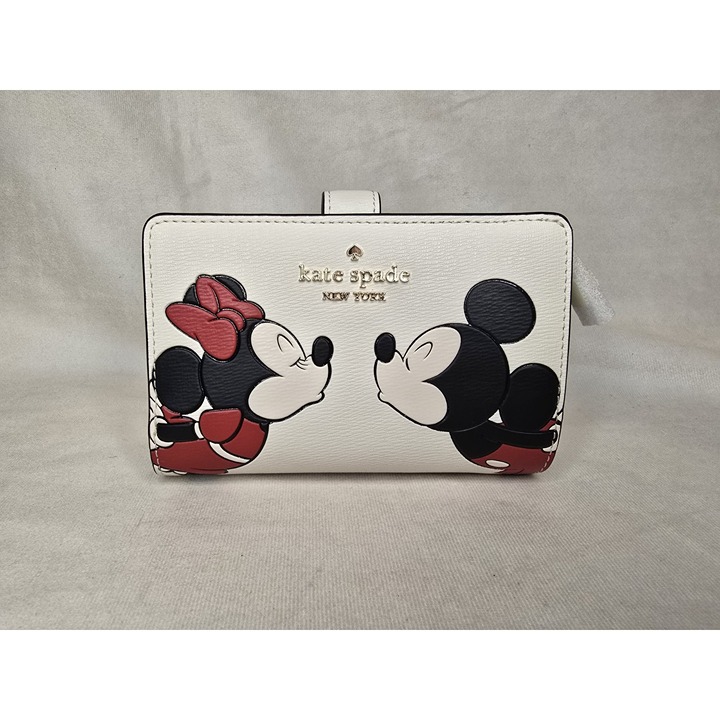 折りたたみ財布 Disney X Kate Spade Minnie Medium Compact Wallet KG656 NWOT Kate Spade New York X Disney Minnie & Mickey Medium