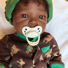 August Replica Reborn baby boy doll Christmas Bundle Ethnic, African American