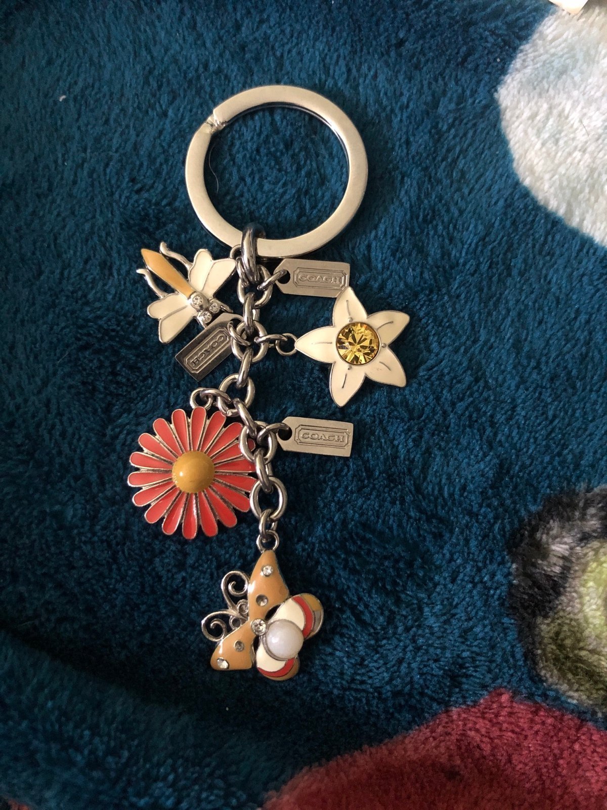 Coach butterfly, flowers, gem, dragonfly keychain charm RARE