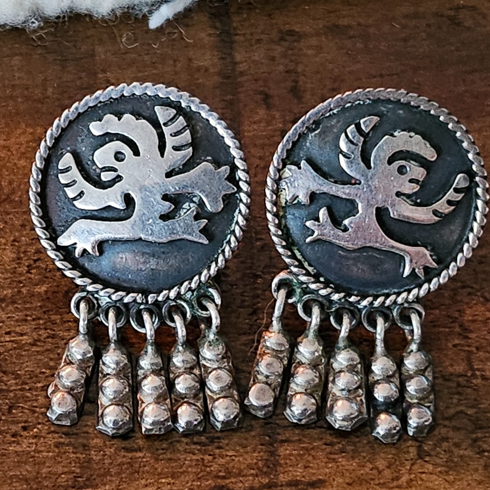 Mexico Sterling Aztec Mayan Ozomatli (Monkey) vintage earrings