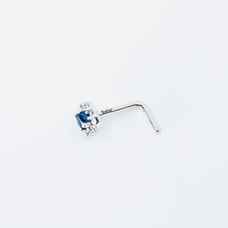 Elegant Solid 14kt white gold nose piericng 20 gauge New