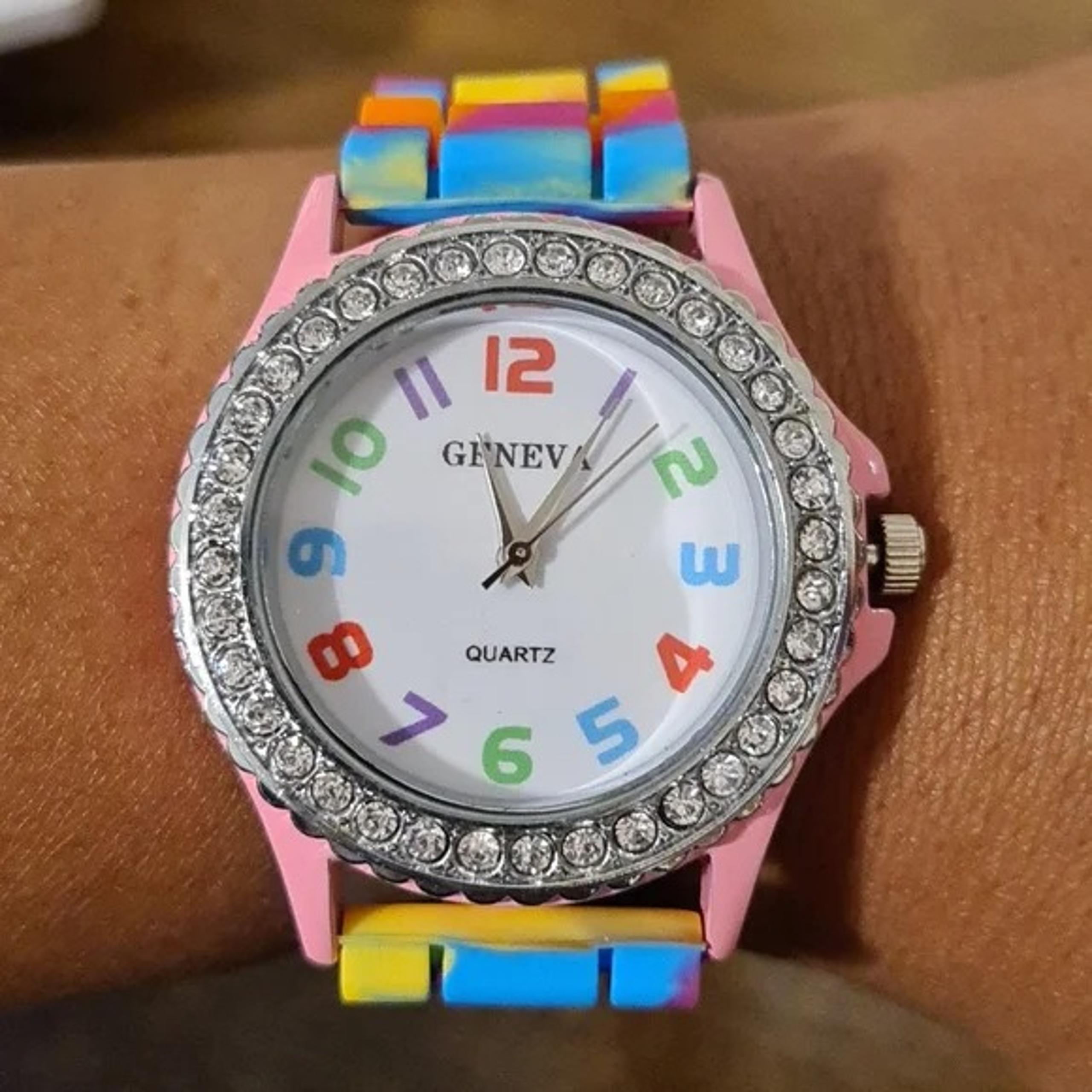 Very Beautiful Silicone Geneva Wristwatch | Needs Battery | NWOT