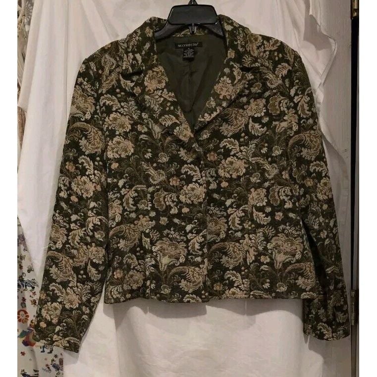 Moonlight Bay Green Blazer Size X Large Tweed Women's Blazer