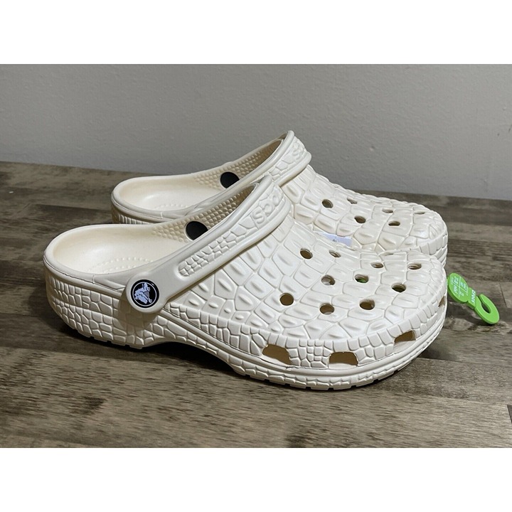Crocs Classic • Crocskin Clog | Vanilla Ivory | Men's Size 5 • Women's 7