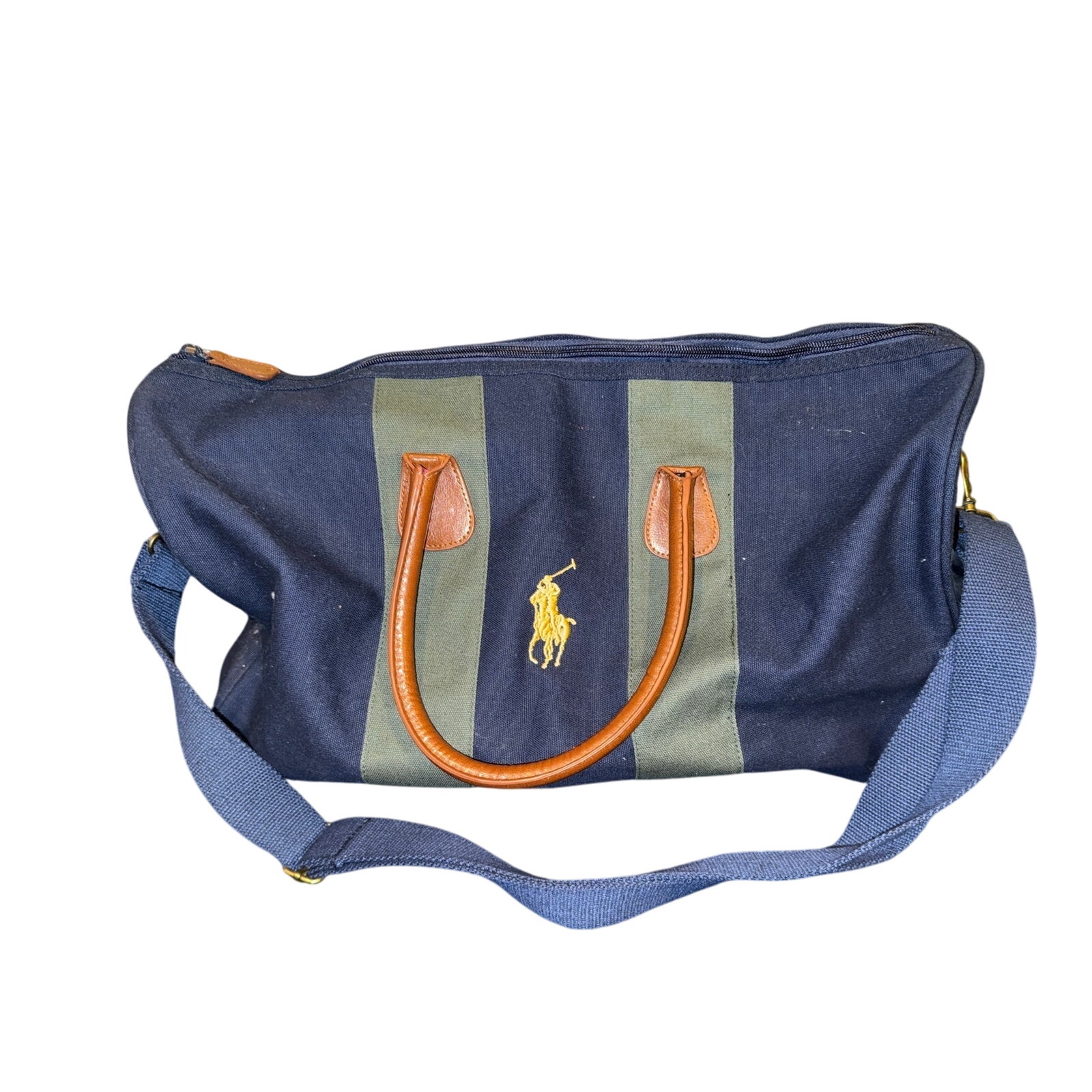Polo by Ralph Lauren Duffle Bag / Embroidered / stripes / Vintage / EUC