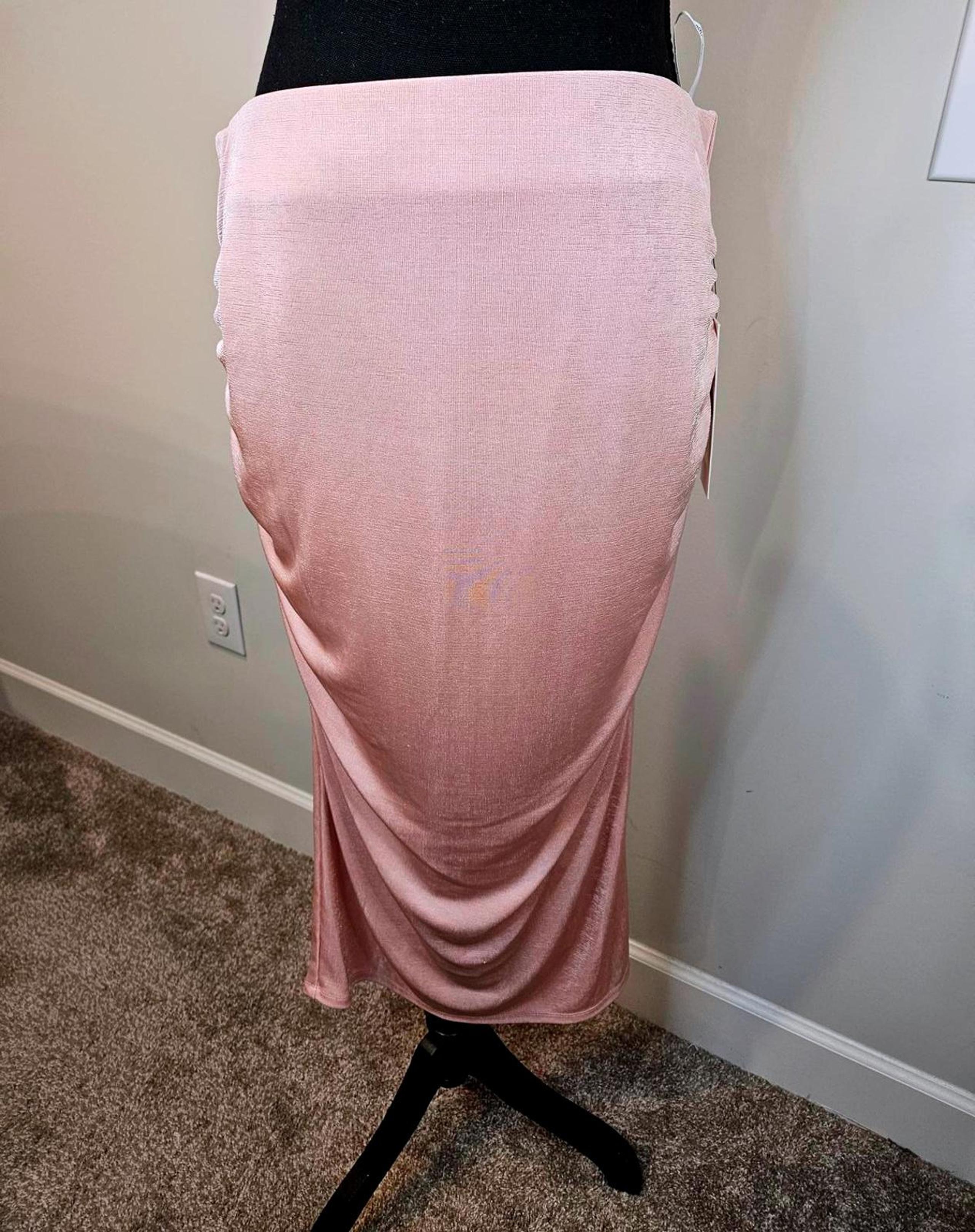 Nwt Calvin Klein Chic Blush Pink Draped Maxi Skirt