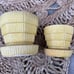 Vintage McCoy pottery flower pot set - yellow