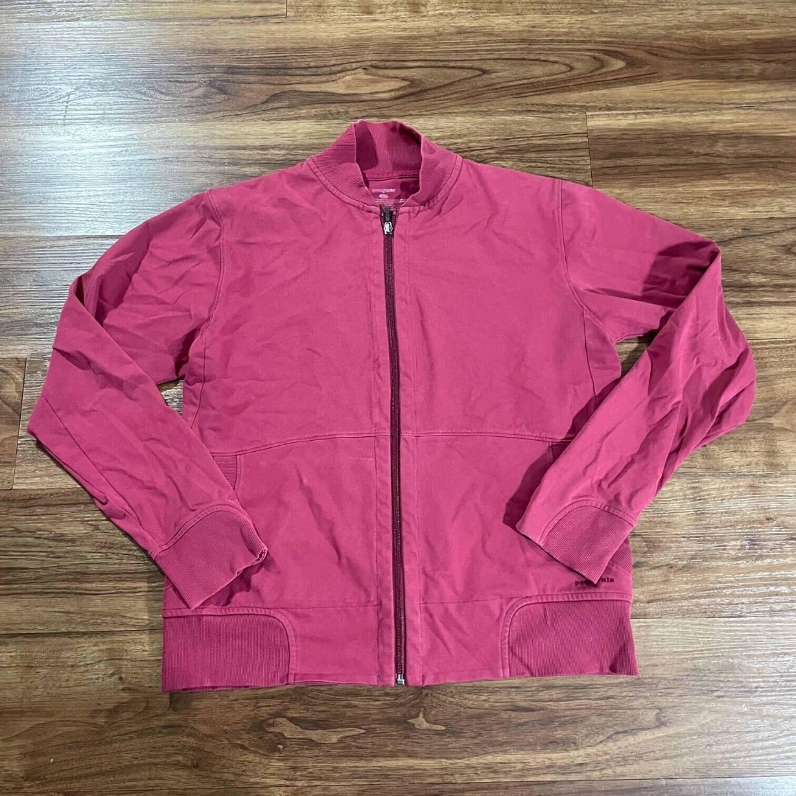 PATAGONIA Womens Sweater Jacket Full Zip Pockets Light Burgundy Pink Womens L