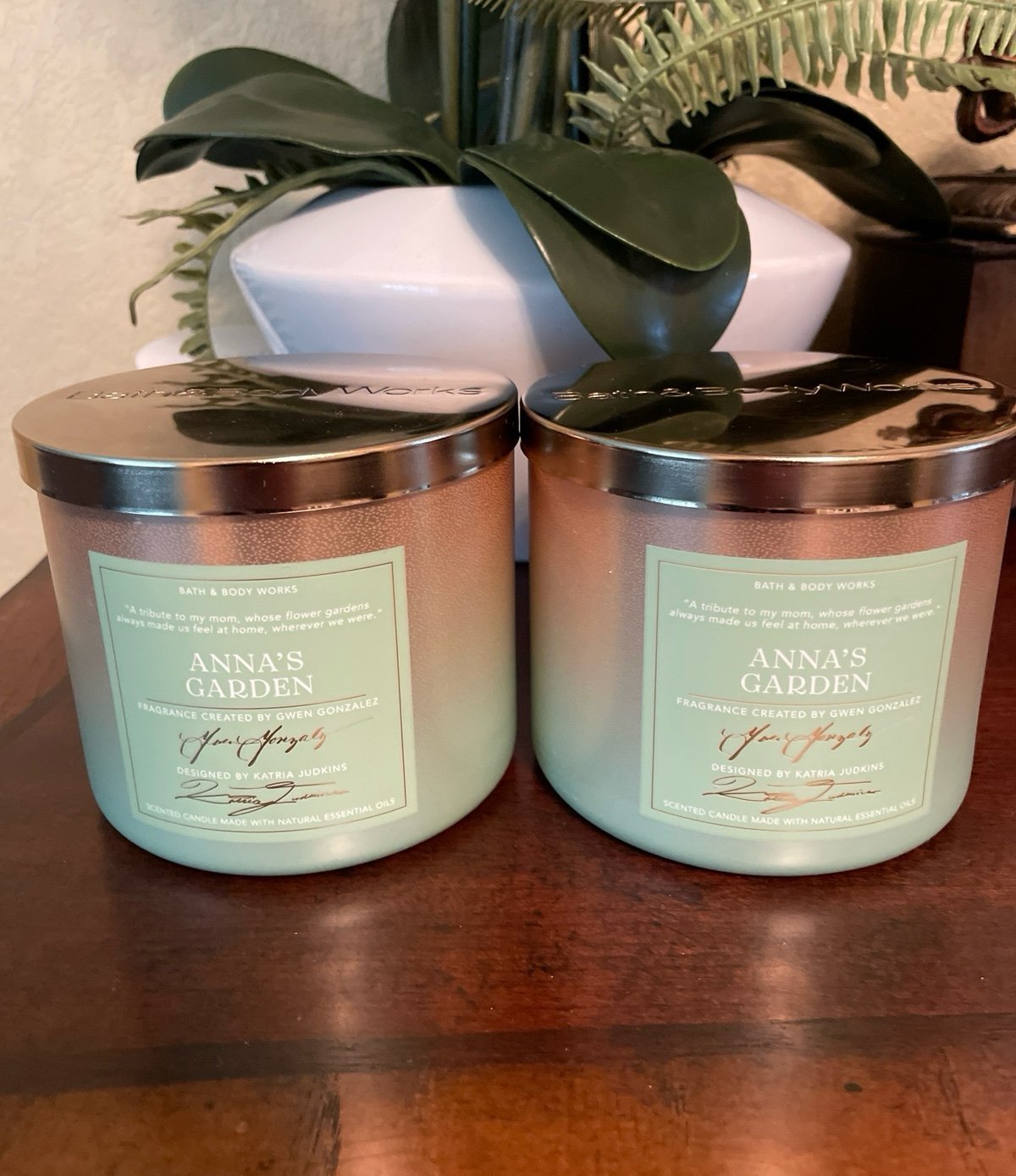 Bath and Body Works Anna's Garden 3-Wick Candle X2