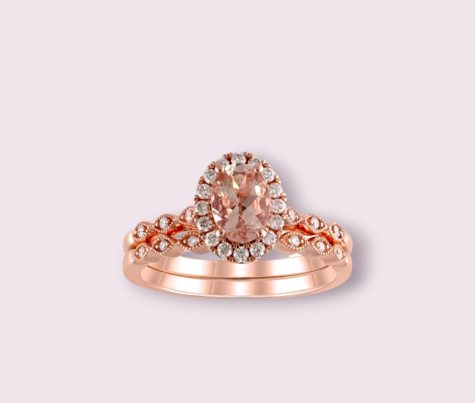 Diamond & Morganite Bridal Ring