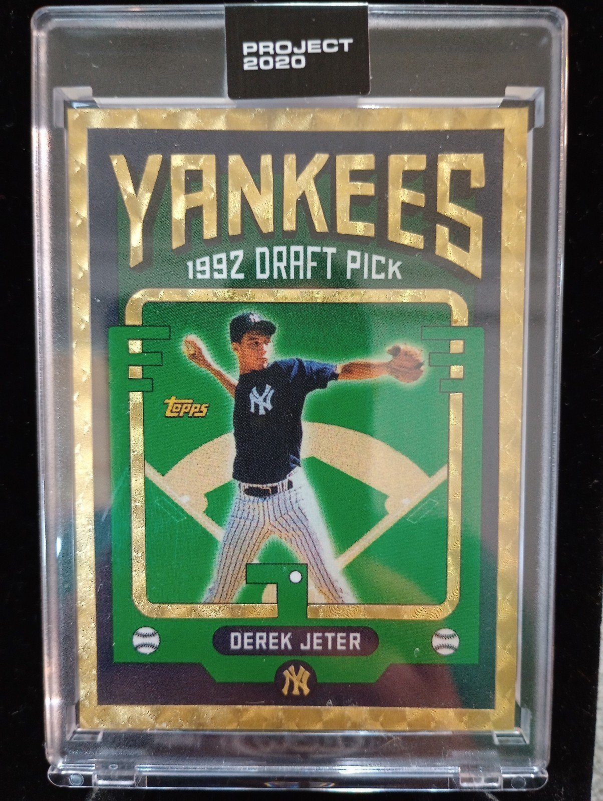 Project 2020 1 of 1 Gold Border, Gold Signature on back Derek Jeter by Grotesk