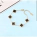 Gold 18k Gold Plated Titanium Black Clover Bracelet